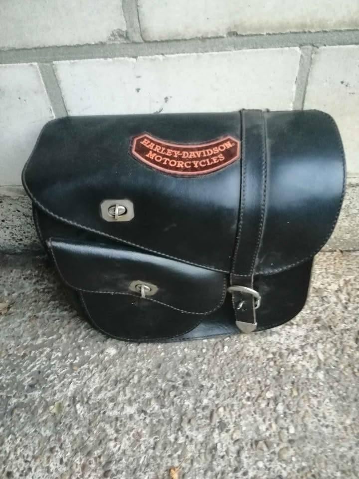 Lederen Harley Davidson zijtas, Motoren, Verzenden, Gebruikt
