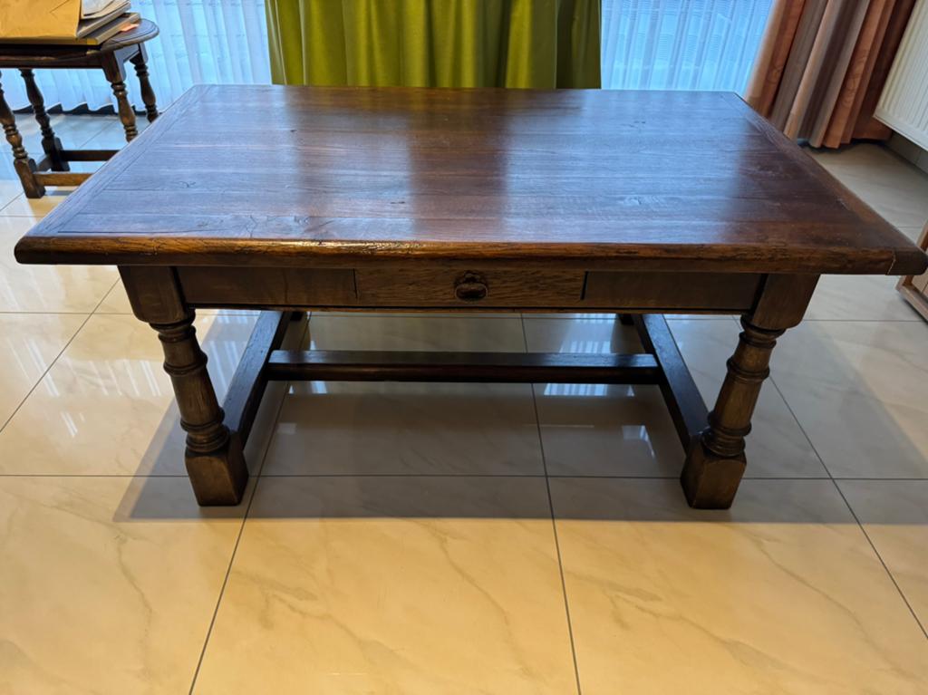Massieve eiken salontafel - zeer goede staat, Huis en Inrichting, Ophalen, Zo goed als nieuw