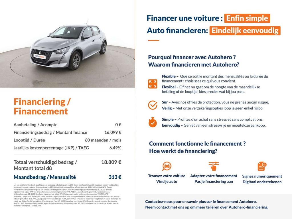 Peugeot e-208 electric drive 100 kW e Active (automatique), 100 kW, Argent ou Gris, Achat, 5 portes