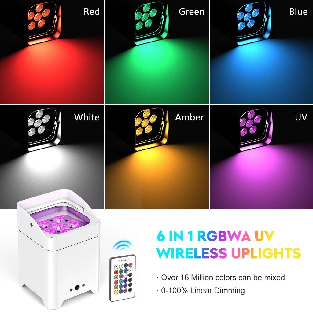 4 x LED 6 en 1 de première classe 6x36 W par RGBWA + UV, Musique & Instruments, Enlèvement ou Envoi, Neuf, Lumières, Commande sonore