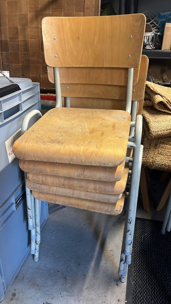 Chaises d'école, Brun, Enlèvement, Bois, Cinq, Six Chaises ou plus