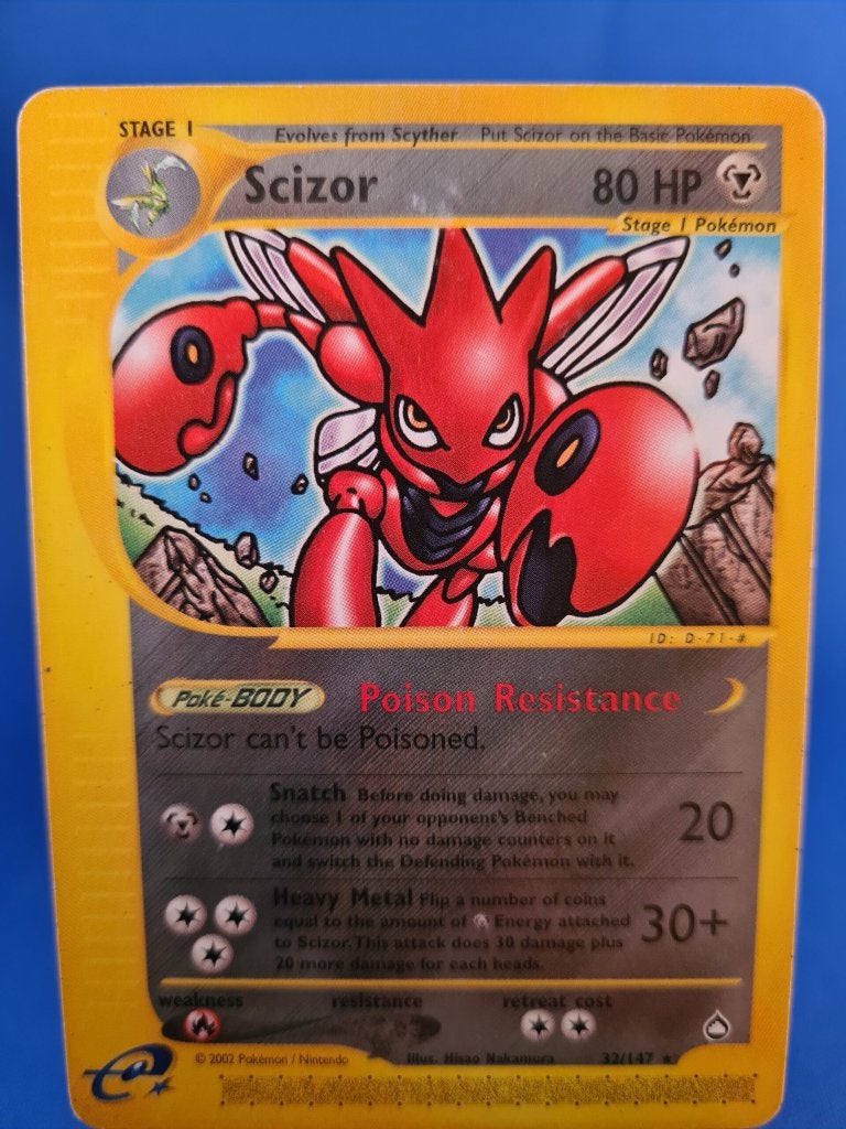 Scizor 32/147 - Aquapolis, Envoi, Utilisé