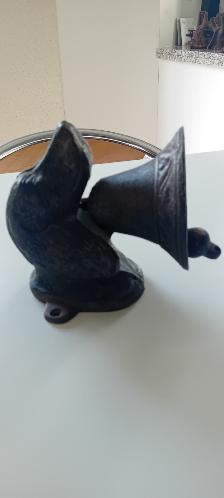 brocante gietijzeren tuinbel, Antiek en Kunst, Ophalen of Verzenden