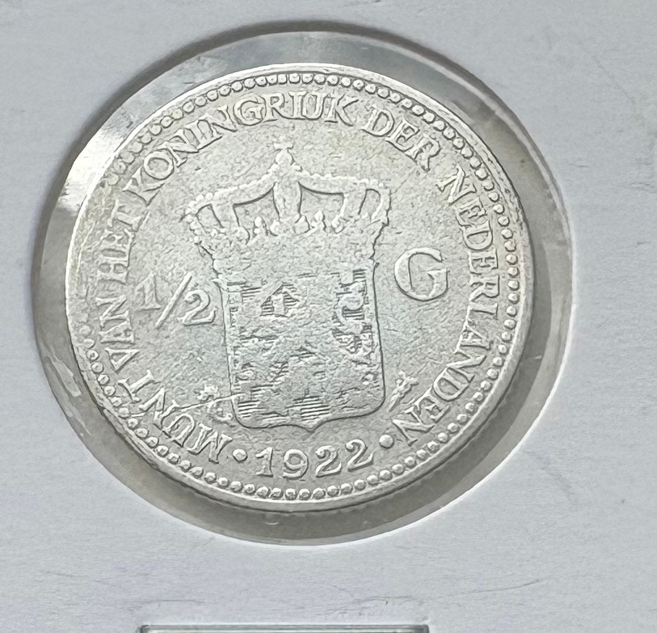 Zilveren 1/2 Gulden 1922 Nederland, Ophalen of Verzenden, Koningin Wilhelmina