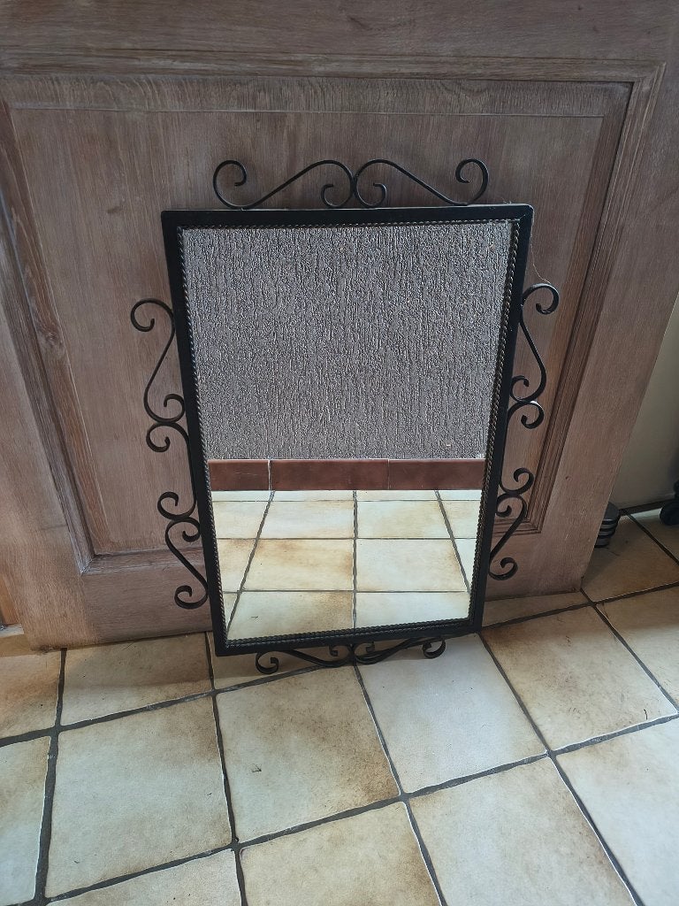 Smeedijzeren spiegel, Huis en Inrichting, Ophalen, Minder dan 50 cm, Zo goed als nieuw, Minder dan 100 cm