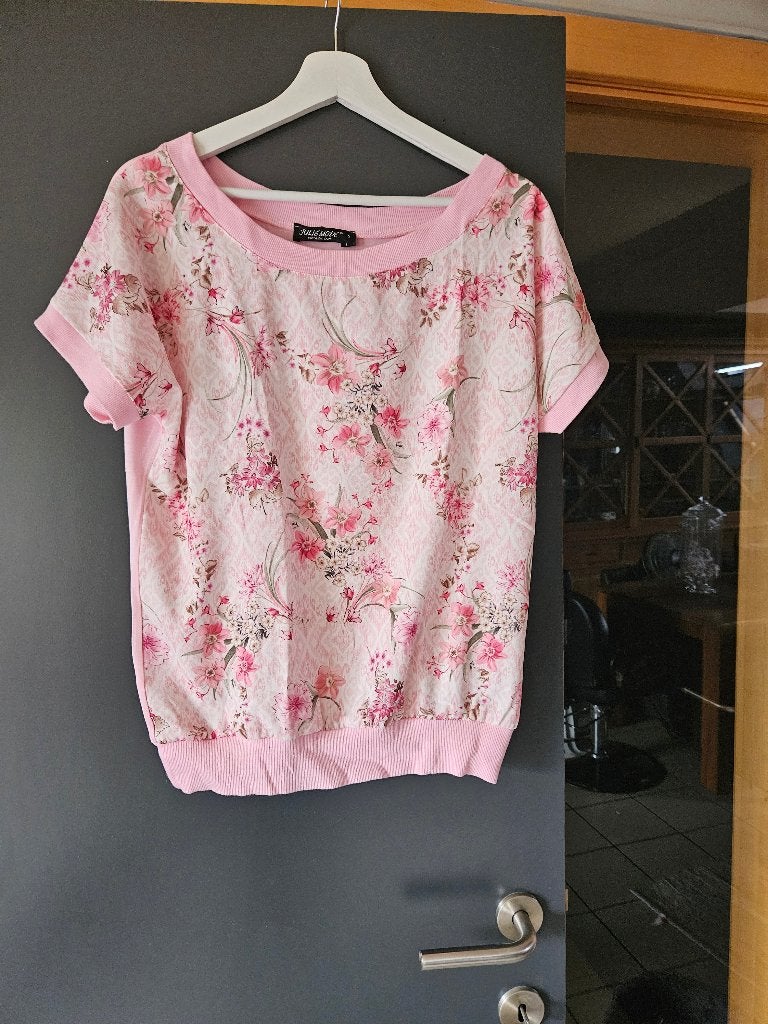 T-shirt Dames julie mode, Zo goed als nieuw, Korte mouw, Roze, Maat 36 (S)