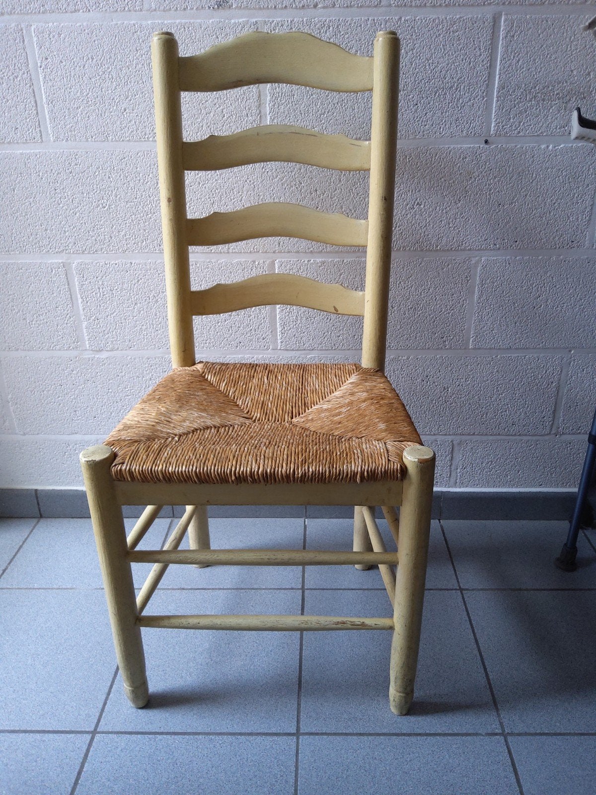 5 eiken stoelen met rieten zitting, Huis en Inrichting, Ophalen