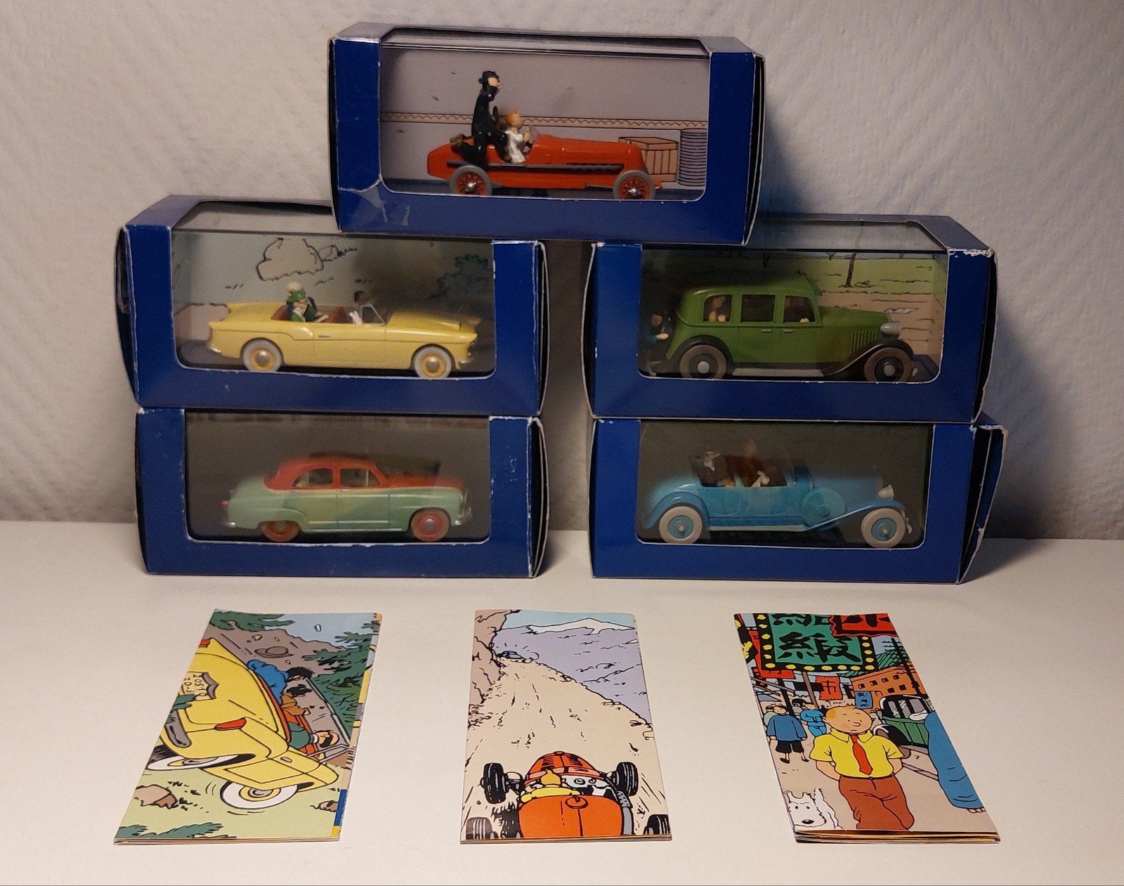5 voitures Tintin Atlas, Collections, Enlèvement ou Envoi, Tintin, Utilisé, Statue ou Figurine