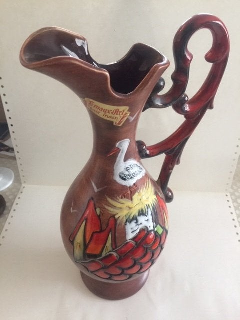 Vase "alsacien", Maison & Meubles, Fait main, Marron, 35 cm, Comme neuf