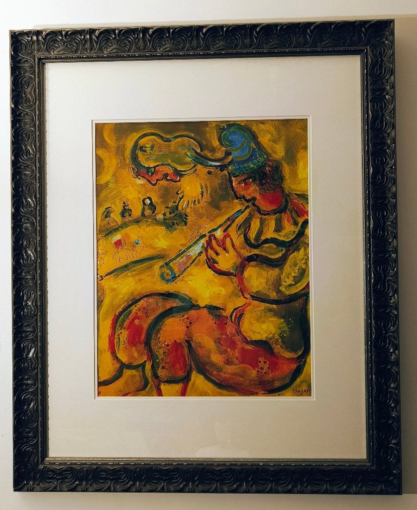 lithografie Chagall 'The Yellow Clown', Antiek en Kunst, Portret of Personen, Overige technieken, Impressionistisch, Papier