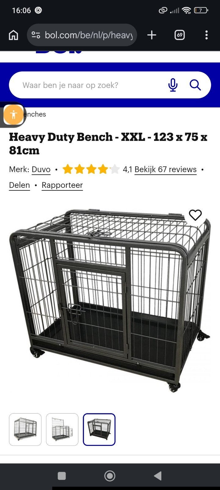 Heavy Duty Bench XXL, Dieren en Toebehoren, Hondenhokken, Ophalen