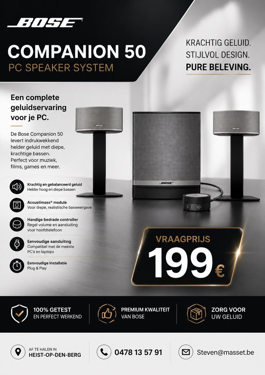 Bose Companion 50 Pc Speaker set, Ophalen, Zo goed als nieuw