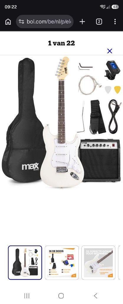 Max elektrische gitaar pakket + fazley metal mary, Muziek en Instrumenten, Ophalen, Zo goed als nieuw, Met versterker
