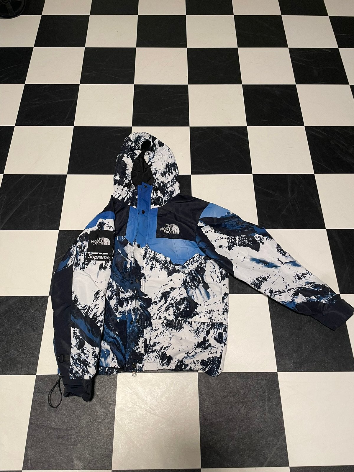 Supreme The north face parka mountain jacket, Kleding | Heren, Verzenden, Zo goed als nieuw, Maat 48/50 (M), Blauw