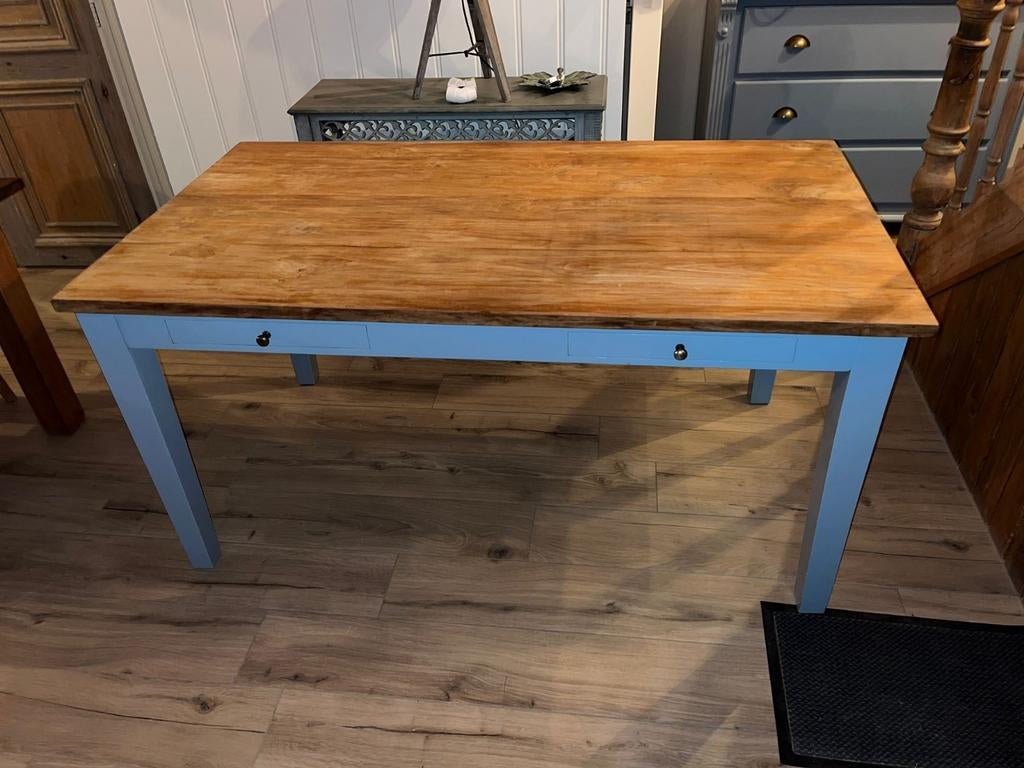 Teaken houten tafel in zeer mooie staat!, Huis en Inrichting, Ophalen