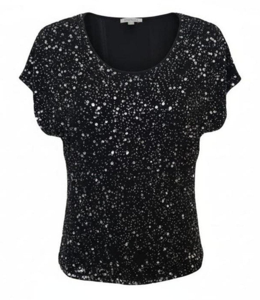 Chemise noire à paillettes BANDOLERA - Taille 40 -, Vêtements | Femmes, Manches courtes, Taille 38/40 (M), Enlèvement ou Envoi