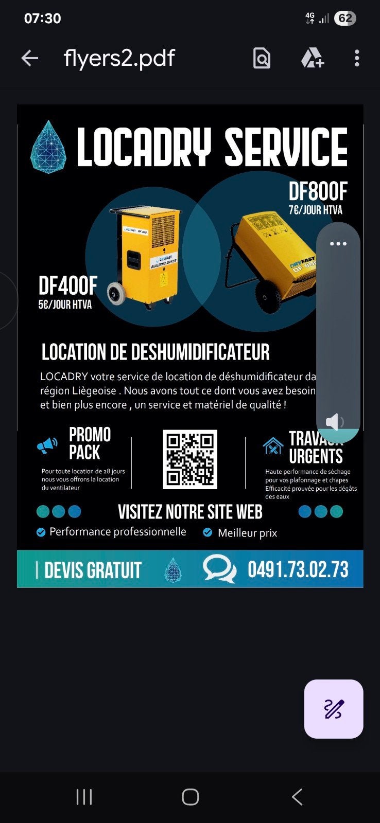 deshumidificateur dryfast df800f, Bricolage & Construction, Enlèvement ou Envoi