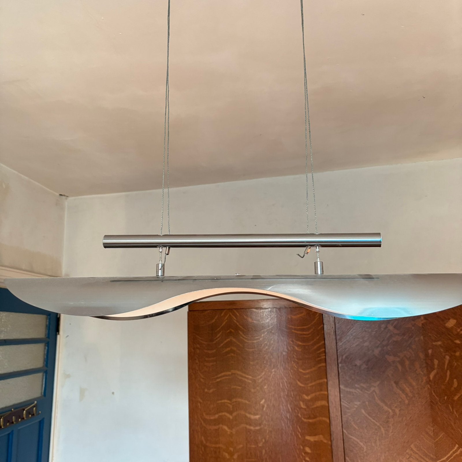 Stijlvolle moderne hanglamp, Huis en Inrichting, Lampen | Hanglampen, Ophalen, Gebruikt, Metaal