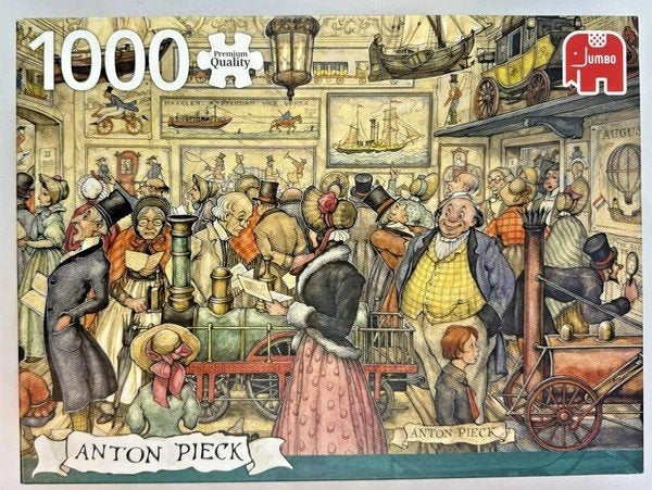 Jumbo Anton Pieck De Tentoonstelling 1000 Stukjes Puzzel, Verzenden, 500 t/m 1500 stukjes, Zo goed als nieuw, Legpuzzel