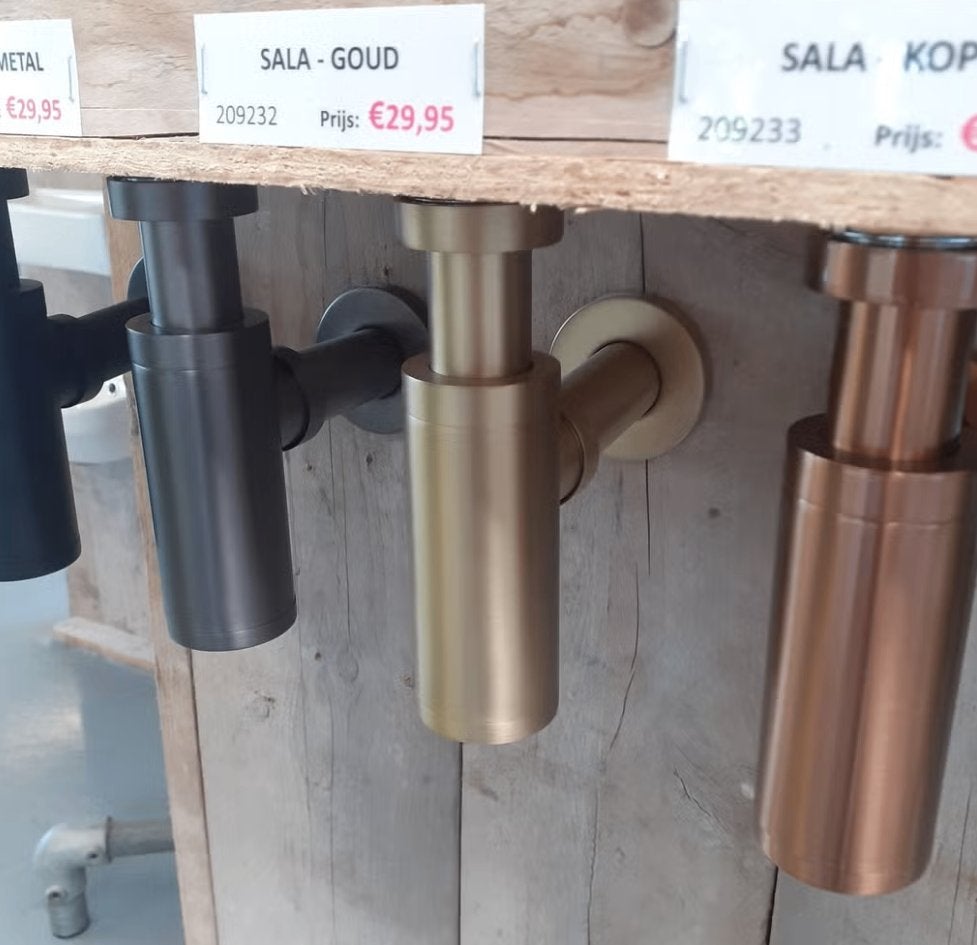 OP=OP! Wastafelsifon, mat goud, modern, strakke design Sala, Enlèvement ou Envoi, Neuf, Doré, Moderne
