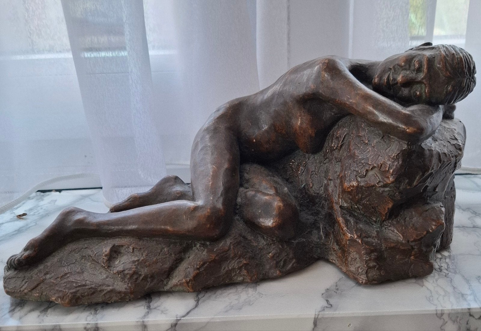 Mooi terra cotta beeld AAFJE, Antiek en Kunst, Kunst | Beelden en Houtsnijwerken, Ophalen, Beeld