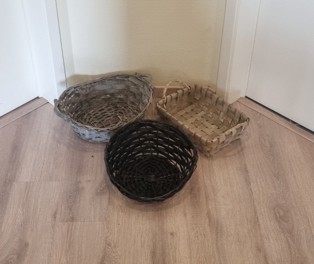 3 rieten geschenkmanden - Nieuw!, Ophalen of Verzenden, Nieuw, Riet, Mand