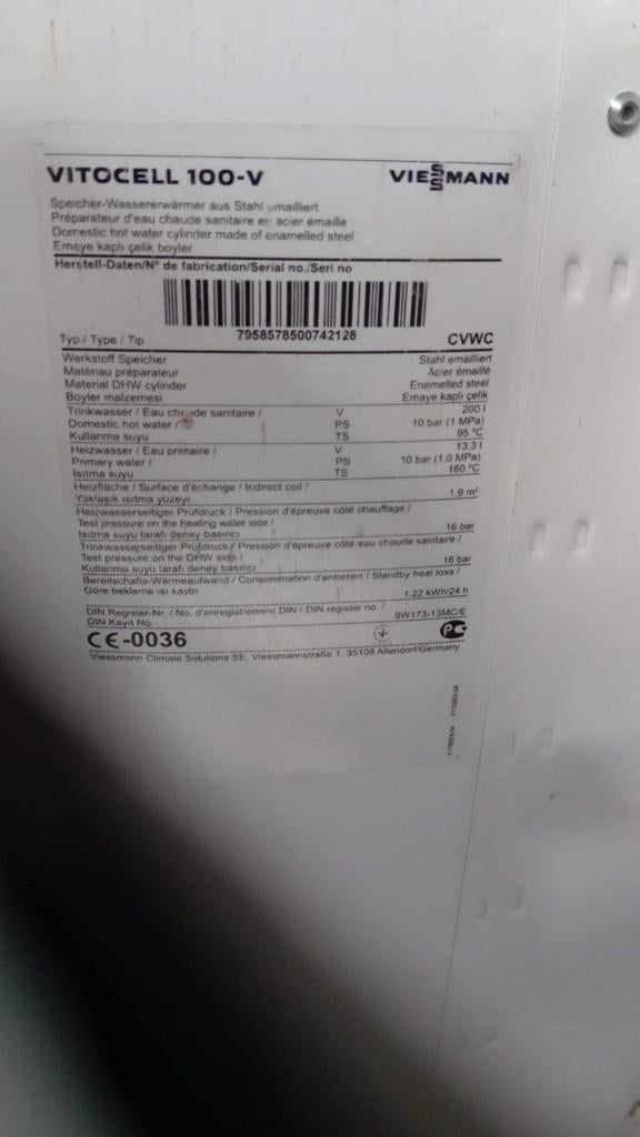 Boiler Viessmann, Doe-het-zelf en Bouw, Ophalen, Zo goed als nieuw, Boiler