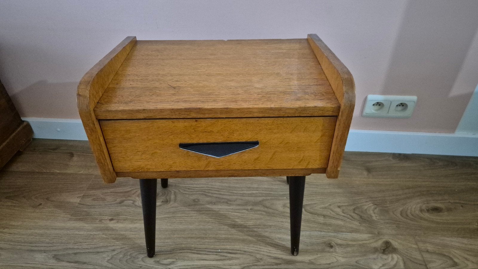 vintage nachtkastje, Ophalen, Gebruikt, Hout