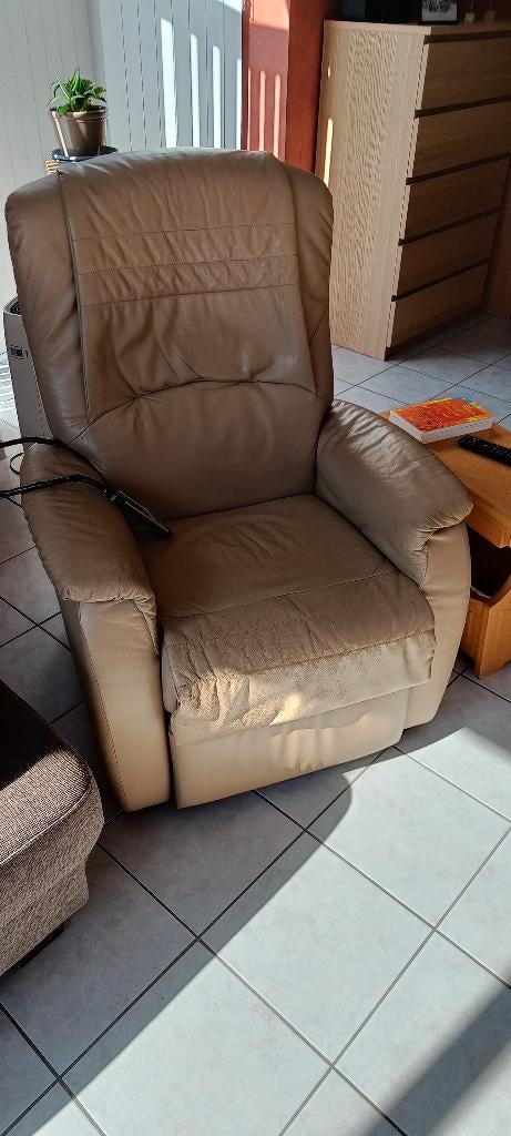 relax electrisch, Huis en Inrichting, Fauteuils, Ophalen, Gebruikt, Leer