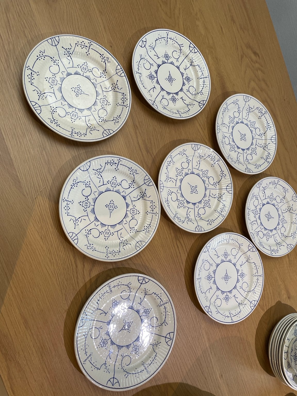 8 Boch Copenhagen kleine borden -vintage Boch La Louvière, Ophalen