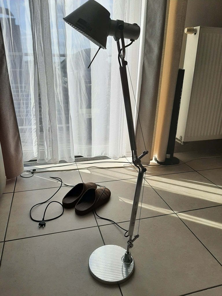 Lampe d'architecte Artemide tolomeo mini, Argenté, Lampe de bureau, Comme neuf, Enlèvement