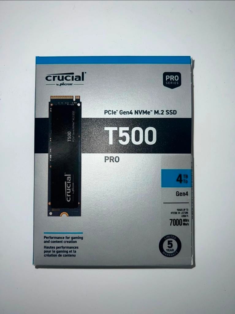Crucial T500 Pro 4TB 7000Mb/s         NOUVEAU !!, Informatique & Logiciels, Disques durs, Enlèvement