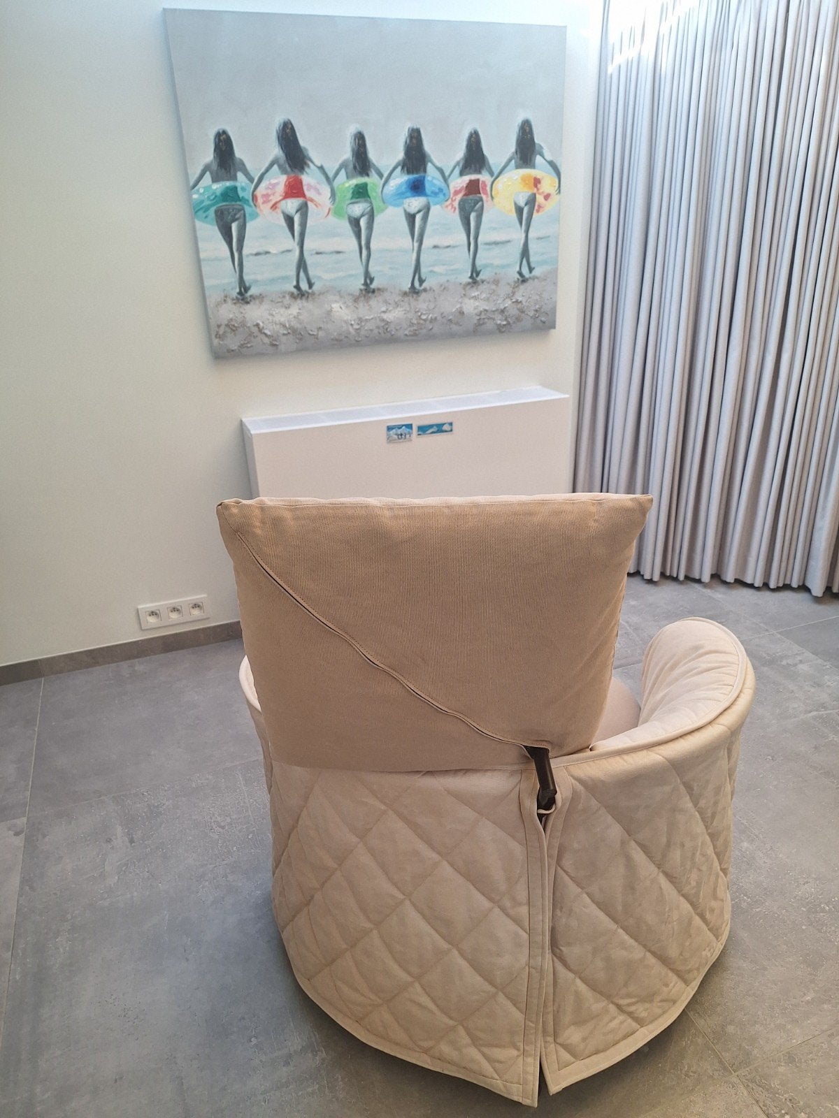 Fauteuil Girotonda avec pouf assorti, 75 à 100 cm, Enlèvement, Utilisé, 75 à 100 cm