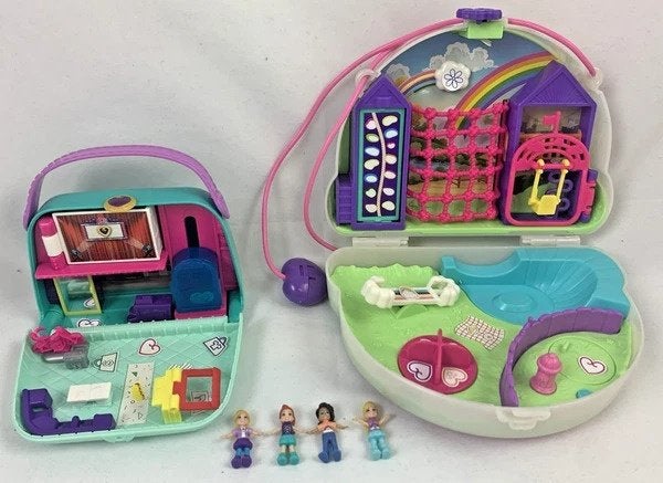 Sac à main Mattel Polly Pocket Rainbow Dream et Mini Mall Es, Envoi, Comme neuf