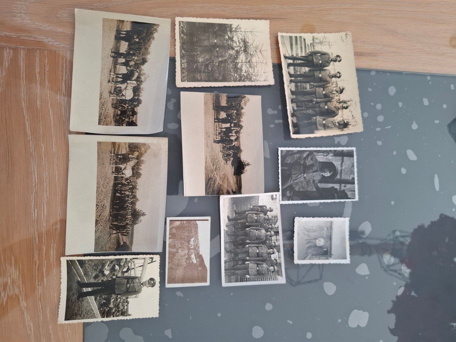 10 vintage foto's van Duitse soldaten in uniform, Verzamelen