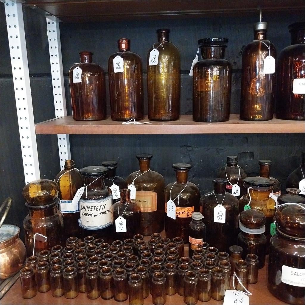 Apothekersflessen, laboratoriumglas & vintage glazen potten, Ophalen