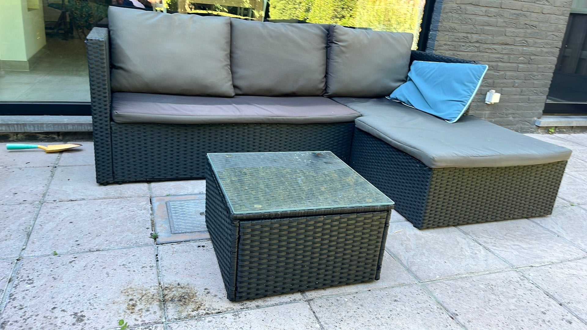 Lounge set voor op terras, Ophalen, Gebruikt, 3 zitplaatsen, Tuinset