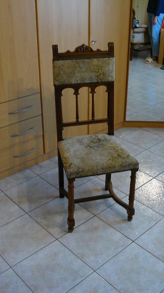 Antieke stoelen, Huis en Inrichting, Ophalen, Grijs, Stof, Vijf, Zes of meer stoelen