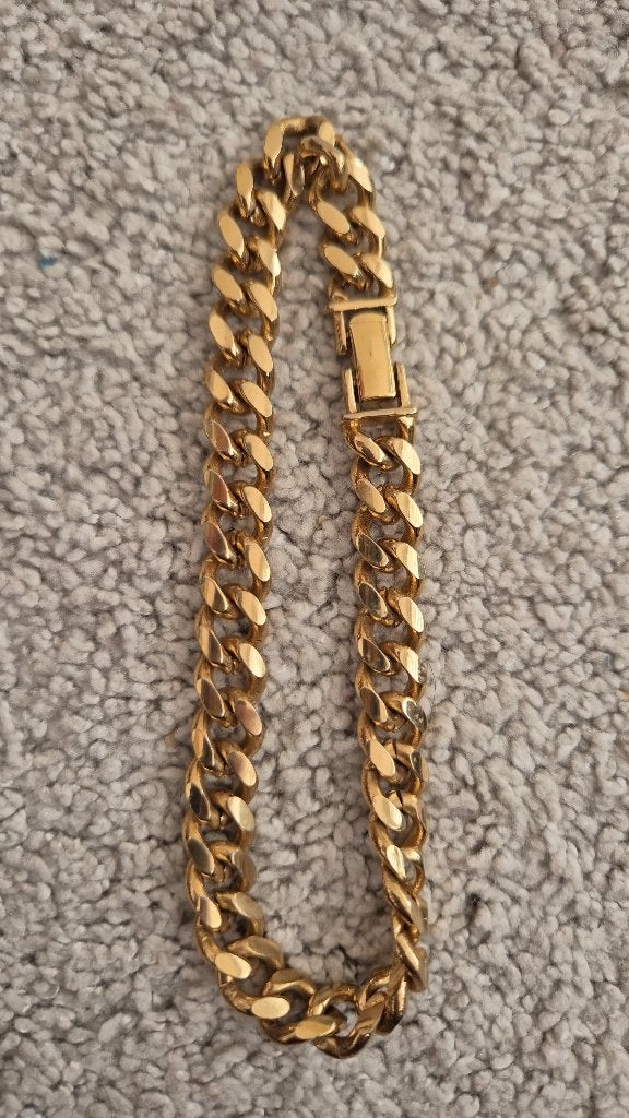 Chique Armband gouden kleur - 38 gram -23,5 cm lang -lees =>, Handtassen en Accessoires, Ophalen, Nieuw, Goud, Overige materialen