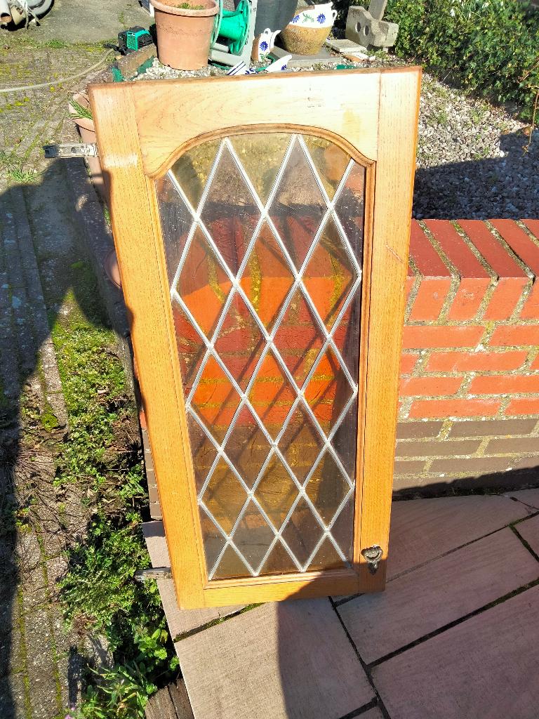 Kastdeur met LOODGLAS, Antiek en Kunst, Ophalen