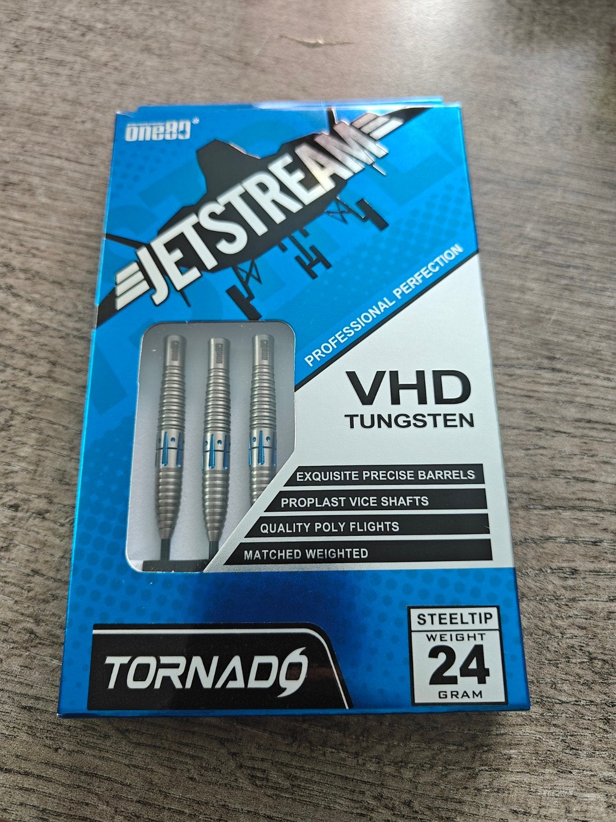 One80 Jetstream Tornado Steeltip darts – 24 gram., Sports & Fitness, Fléchettes, Flights, Enlèvement