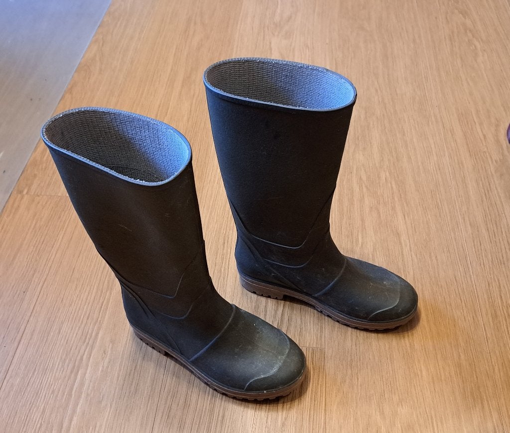 Waterdichte rubberen laarzen maat 38 of 5, Ophalen of Verzenden, Gebruikt, Dames, Laarzen