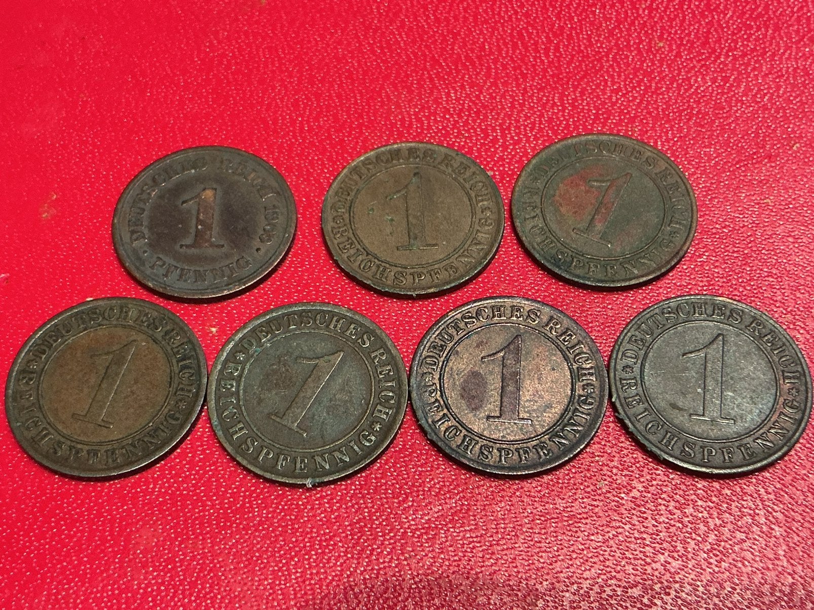 Duitsland lot 7 x 1 Pfennig verschillende, Ophalen of Verzenden