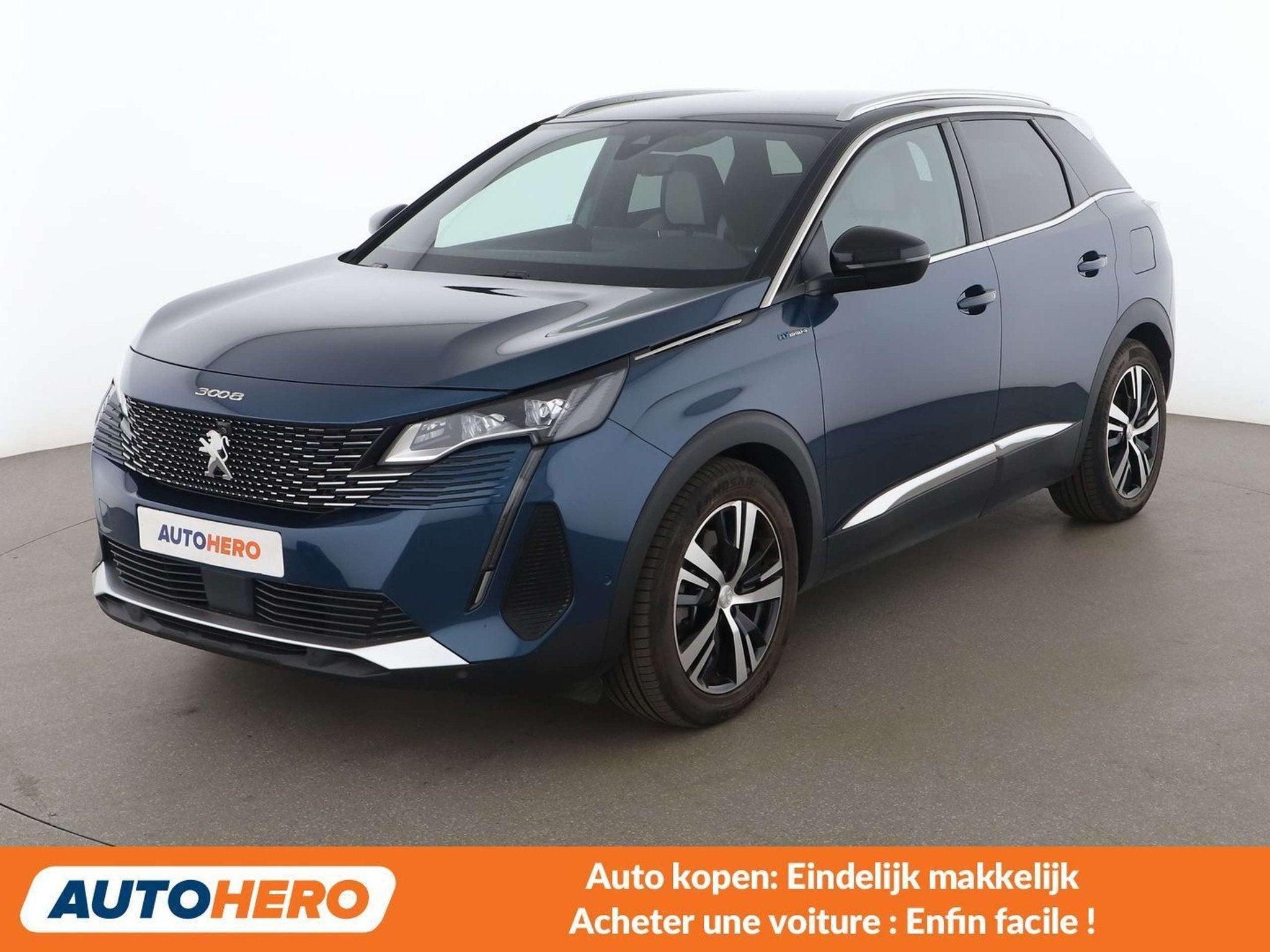 Peugeot 3008 1.6 Hybrid 4 300 GT (bj 2021, automaat), Auto's, Gebruikt, Euro 6, Blauw, 5 zetels