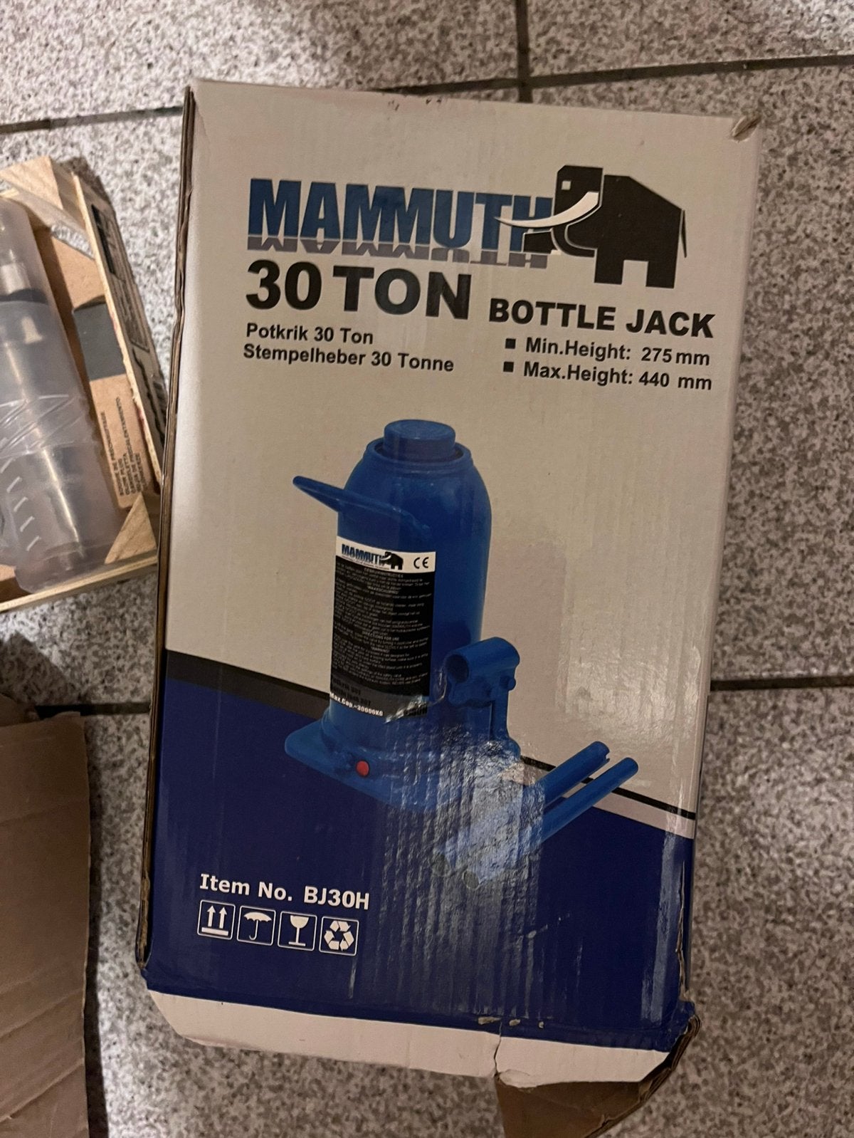 Mammuth hydraulische fleskrik van 30 ton (NIEUW), Ophalen, Nieuw