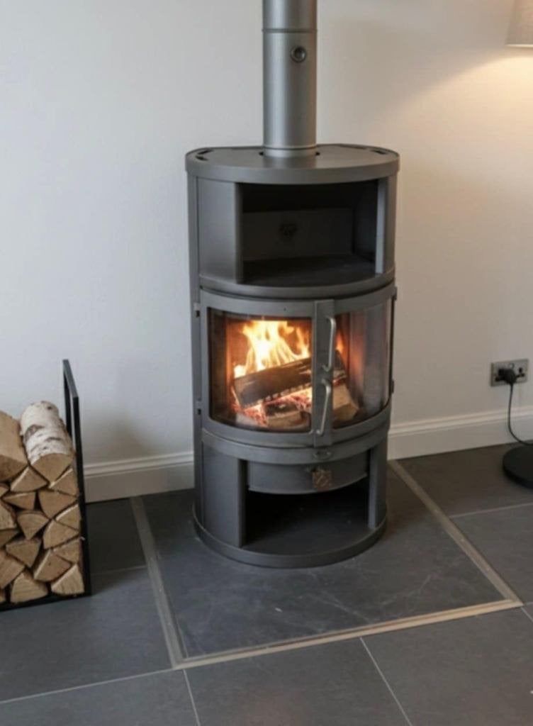 Poêle à bois DAN SKAN 9KW, Enlèvement, Utilisé, Bois, Autoportant
