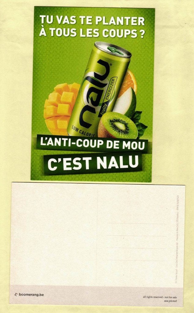 1 CP publicité Nalu (RV) FR, Collections, Enlèvement ou Envoi, 1980 à nos jours, Non affranchie, Autres thèmes