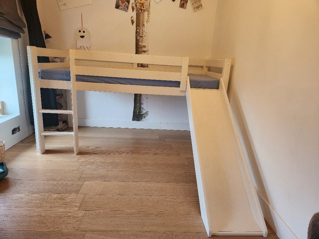 Hoogslaper 90x200 met glijbaan, Kinderen en Baby's, Kinderkamer | Stapelbedden en Hoogslapers, Gebruikt, Hoogslaper, Ophalen