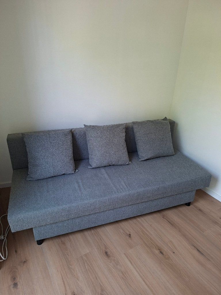 Canapé 3 places convertible IKEA ÄLVDALEN – Knisa gris foncé, Ophalen, 150 tot 200 cm, Driepersoons, Zo goed als nieuw