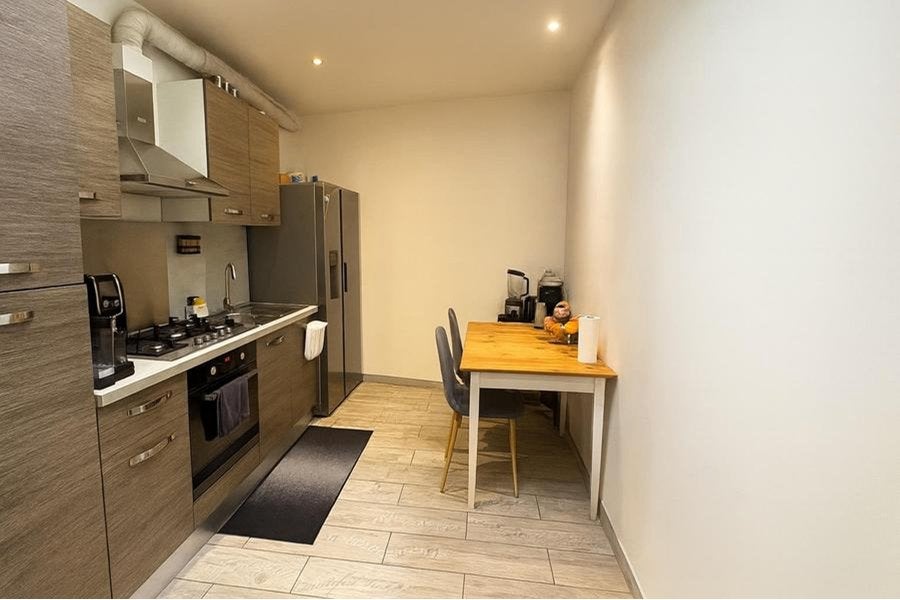 Gratis op te halen keuken in Kortrijk met Siemens gasvuur, Synthétique, Brun, Enlèvement, Utilisé